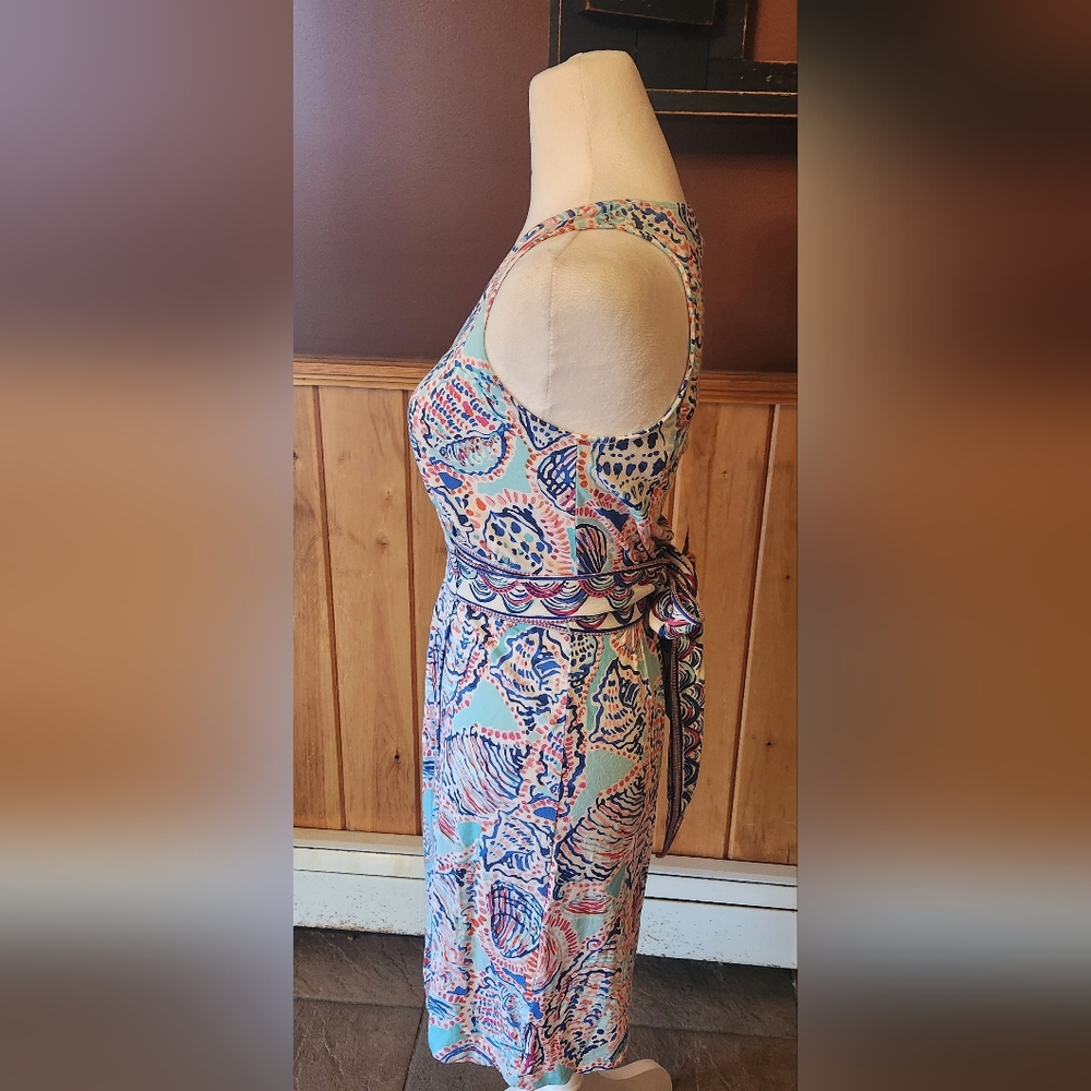 Lilly Pulitzer Belina Wrap Dress Shell Me About It Pink and Blue Size XXS - Picture 3 of 11